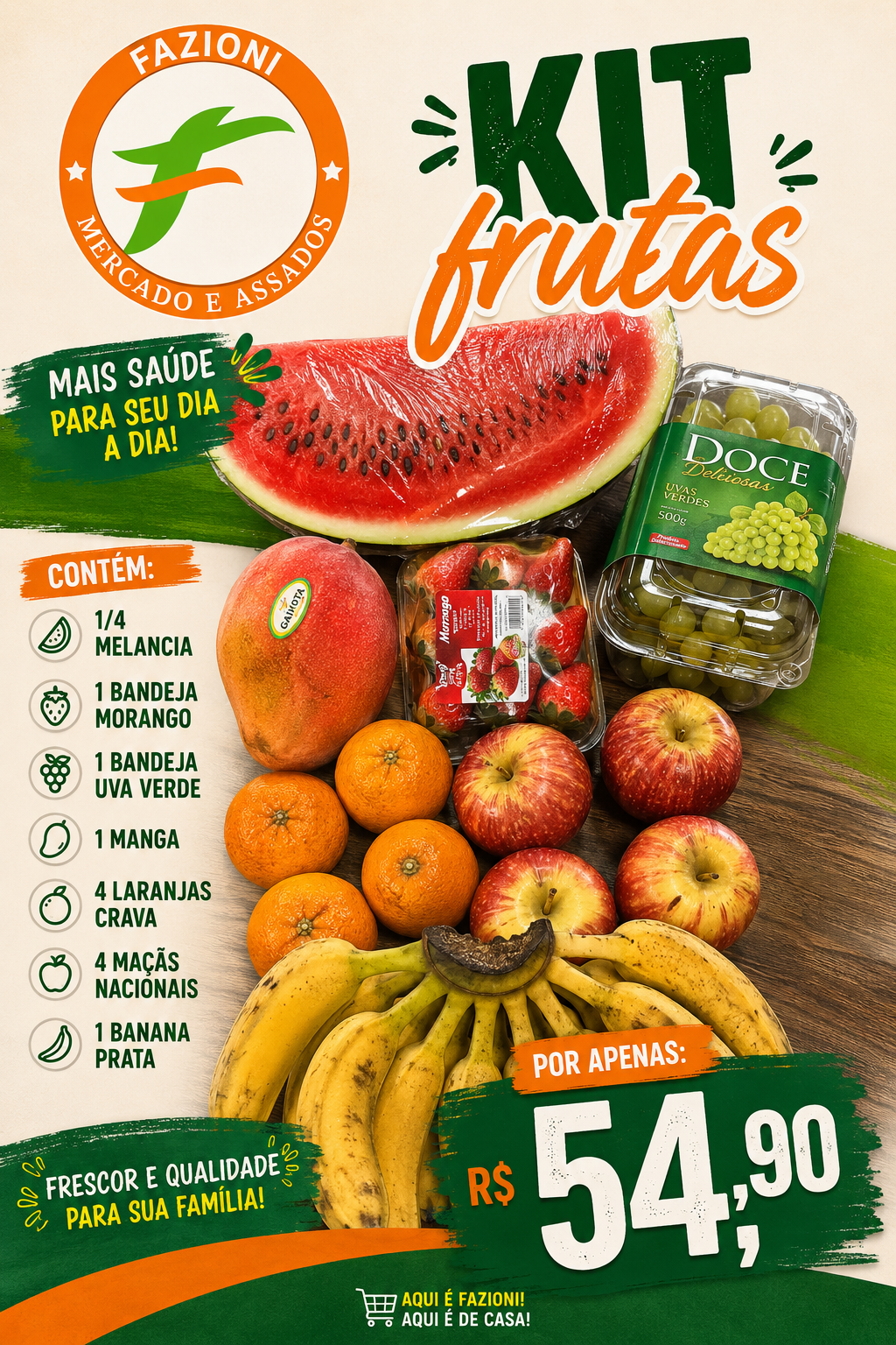 Kit Frutas do Mercado Fazioni por R$ 54,90